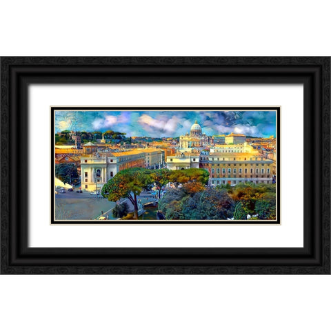 Vaticano San Pedro from San Angelo Black Ornate Wood Framed Art Print with Double Matting by Gavidia, Pedro