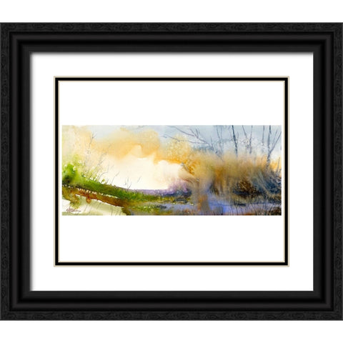 Morning Fog Black Ornate Wood Framed Art Print with Double Matting by Randy Noble Fine Art