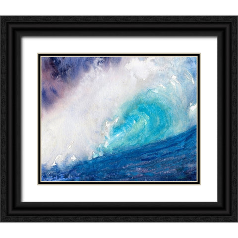 Surf Day Black Ornate Wood Framed Art Print with Double Matting by Randy Noble Fine Art