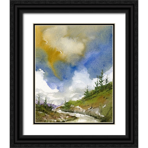 Yellow Sky Black Ornate Wood Framed Art Print with Double Matting by Randy Noble Fine Art