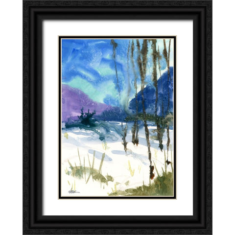 Winters Last Days Black Ornate Wood Framed Art Print with Double Matting by Randy Noble Fine Art