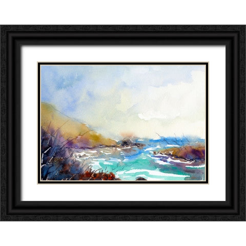 Found Beach Black Ornate Wood Framed Art Print with Double Matting by Randy Noble Fine Art