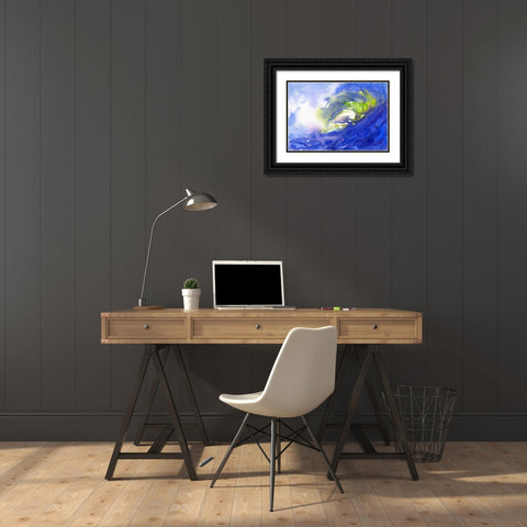 Last Wave Black Ornate Wood Framed Art Print with Double Matting by Randy Noble Fine Art