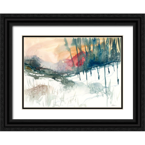 Ski Country Black Ornate Wood Framed Art Print with Double Matting by Randy Noble Fine Art