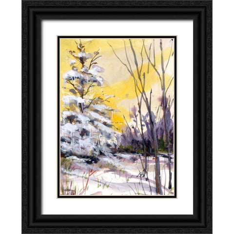 Yellow Dawn Black Ornate Wood Framed Art Print with Double Matting by Randy Noble Fine Art