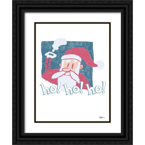 Ho Ho Ho Black Ornate Wood Framed Art Print with Double Matting by Randy Noble Fine Art