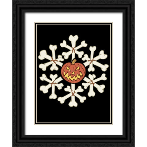 Pumpkin Bones Black Ornate Wood Framed Art Print with Double Matting by Randy Noble Fine Art