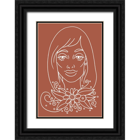 Outline 4 Black Ornate Wood Framed Art Print with Double Matting by Randy Noble Fine Art