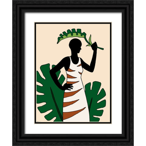 Tropical Beauties 1 Black Ornate Wood Framed Art Print with Double Matting by Randy Noble Fine Art