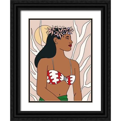 Tropical Beauties 2 Black Ornate Wood Framed Art Print with Double Matting by Randy Noble Fine Art