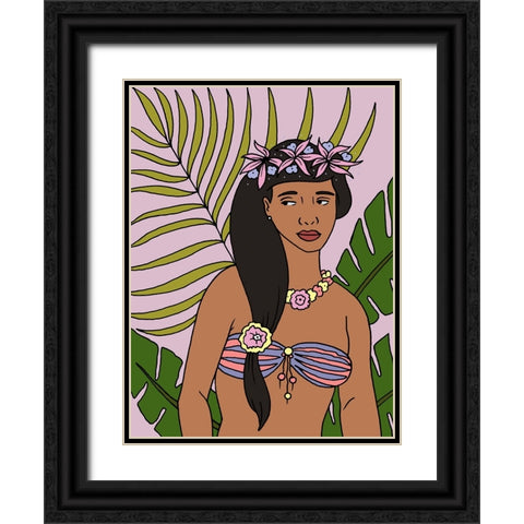 Tropical Beauties 3 Black Ornate Wood Framed Art Print with Double Matting by Randy Noble Fine Art