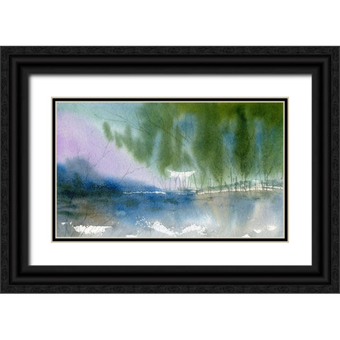 Purple Mountains Black Ornate Wood Framed Art Print with Double Matting by Randy Noble Fine Art