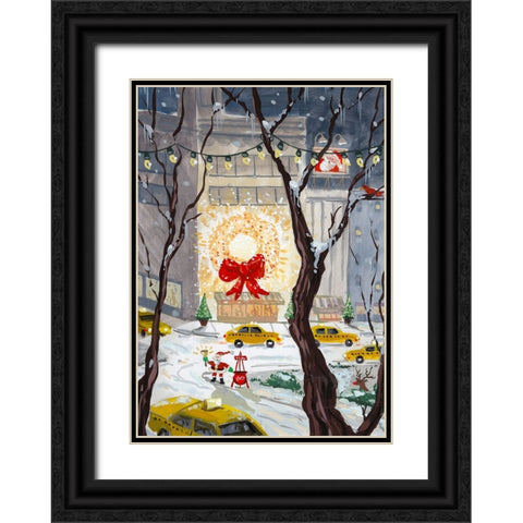 City Holiday Black Ornate Wood Framed Art Print with Double Matting by Randy Noble Fine Art
