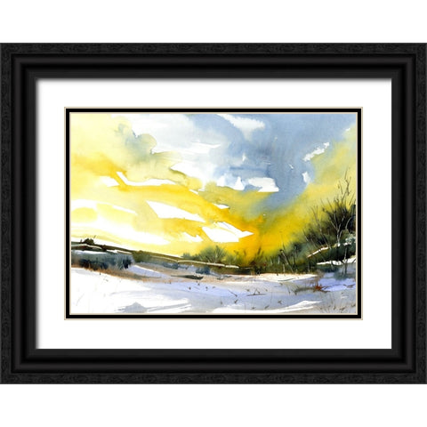 Poetic Winter Black Ornate Wood Framed Art Print with Double Matting by Randy Noble Fine Art