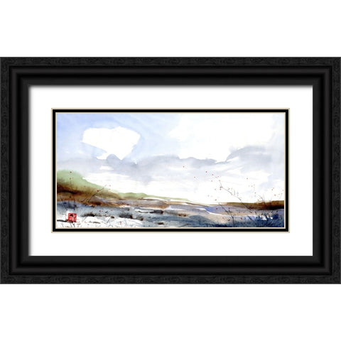 Mountain River Black Ornate Wood Framed Art Print with Double Matting by Randy Noble Fine Art