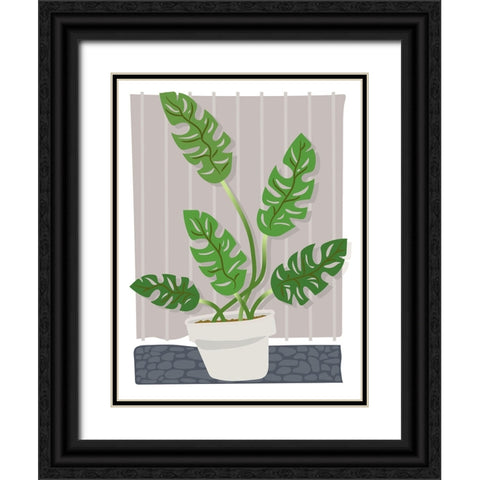 Monstera Black Ornate Wood Framed Art Print with Double Matting by Randy Noble Fine Art