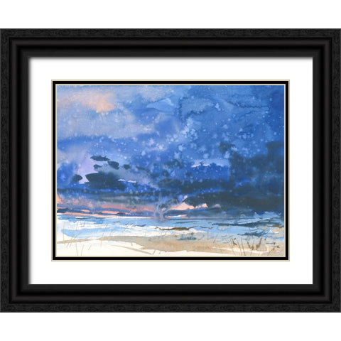 Ocean Storms Black Ornate Wood Framed Art Print with Double Matting by Randy Noble Fine Art