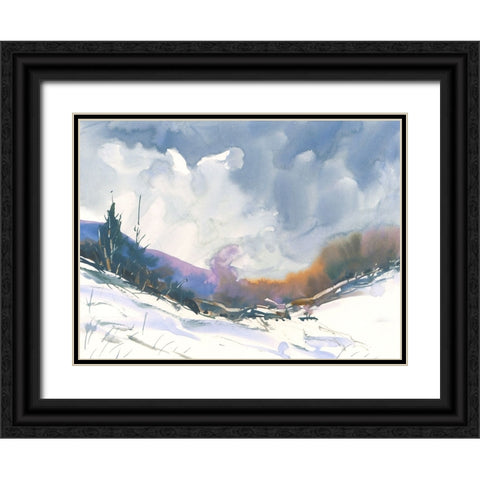Winters Bounty Black Ornate Wood Framed Art Print with Double Matting by Randy Noble Fine Art
