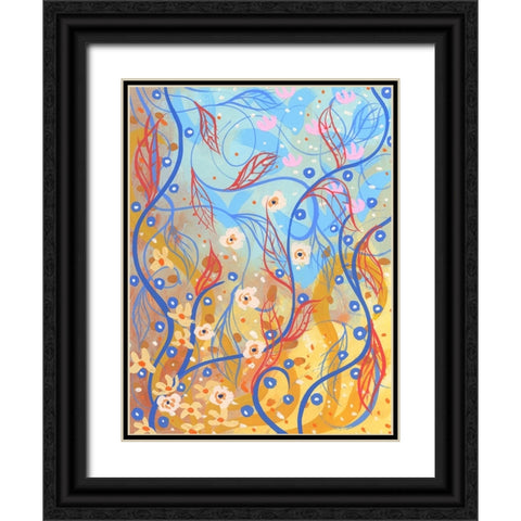 Ascending Flora Black Ornate Wood Framed Art Print with Double Matting by Randy Noble Fine Art