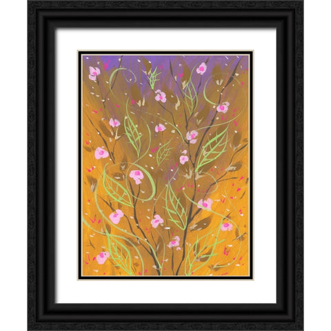 Hypnotic Flora Black Ornate Wood Framed Art Print with Double Matting by Randy Noble Fine Art