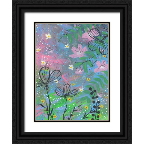 Pinks Black Ornate Wood Framed Art Print with Double Matting by Randy Noble Fine Art