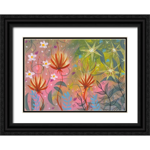 Garden Burst Black Ornate Wood Framed Art Print with Double Matting by Randy Noble Fine Art