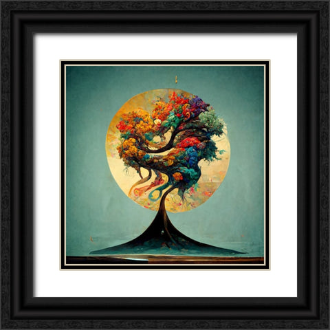 A010 Tree Of Life Black Ornate Wood Framed Art Print with Double Matting by Heere, Ray