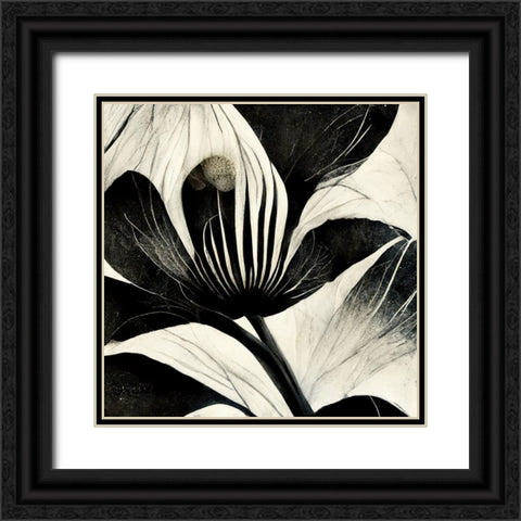 B006 Flowers Black White Black Ornate Wood Framed Art Print with Double Matting by Heere, Ray