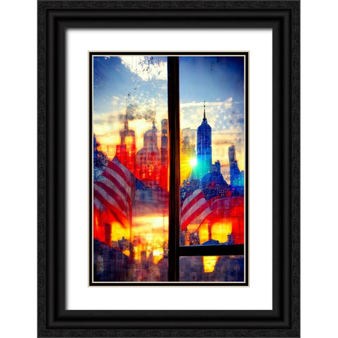 E003 New York Black Ornate Wood Framed Art Print with Double Matting by Heere, Ray