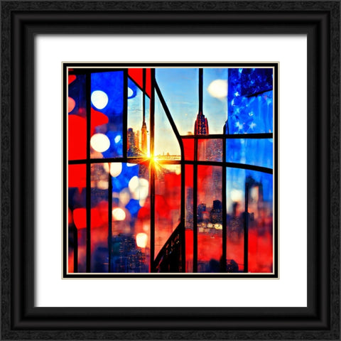 E007 New York Black Ornate Wood Framed Art Print with Double Matting by Heere, Ray