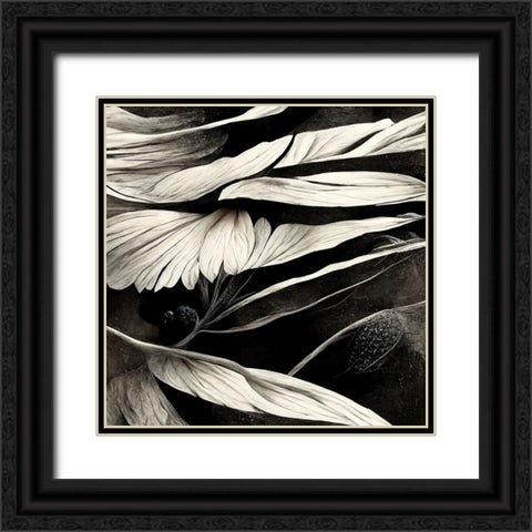 B012 Flowers Black White Black Ornate Wood Framed Art Print with Double Matting by Heere, Ray