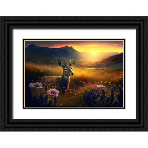 Woodland Animals 3 Black Ornate Wood Framed Art Print with Double Matting by Heere, Ray