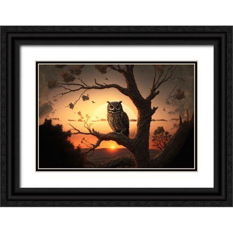 Woodland Animals 11 Black Ornate Wood Framed Art Print with Double Matting by Heere, Ray