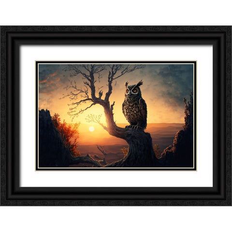Woodland Animals 12 Black Ornate Wood Framed Art Print with Double Matting by Heere, Ray