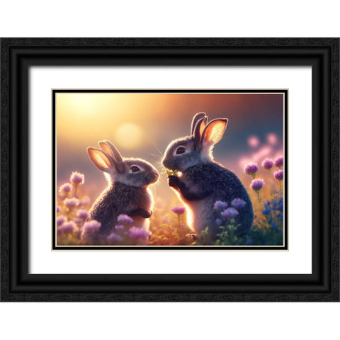 Woodland Animals 13 Black Ornate Wood Framed Art Print with Double Matting by Heere, Ray