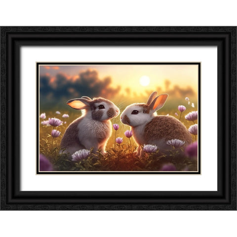 Woodland Animals 16 Black Ornate Wood Framed Art Print with Double Matting by Heere, Ray