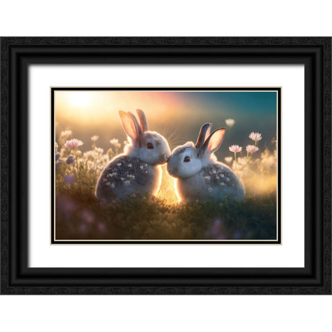 Woodland Animals 23 Black Ornate Wood Framed Art Print with Double Matting by Heere, Ray