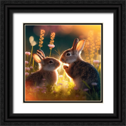 Woodland Animals 36 Black Ornate Wood Framed Art Print with Double Matting by Heere, Ray