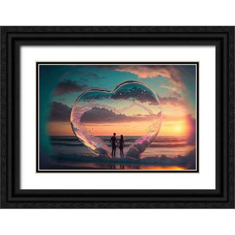 Love Is In The Air 10 Black Ornate Wood Framed Art Print with Double Matting by Heere, Ray