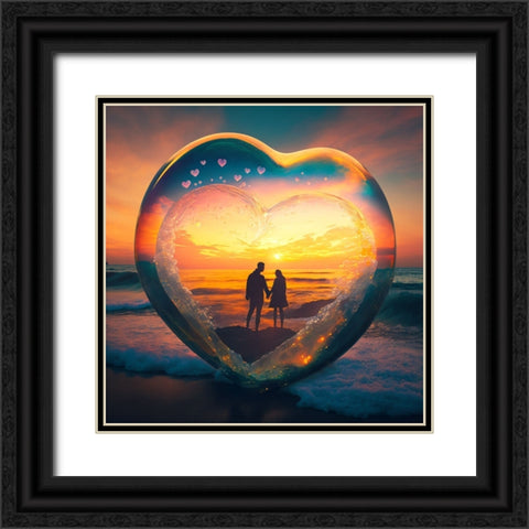 Love Is In The Air 12 Black Ornate Wood Framed Art Print with Double Matting by Heere, Ray