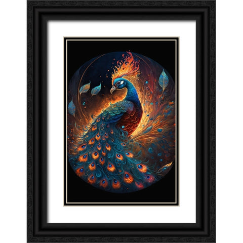 Proud Peacocks 6 Black Ornate Wood Framed Art Print with Double Matting by Heere, Ray