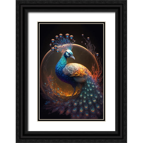 Proud Peacocks 16 Black Ornate Wood Framed Art Print with Double Matting by Heere, Ray