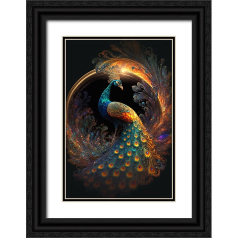 Proud Peacocks 20 Black Ornate Wood Framed Art Print with Double Matting by Heere, Ray