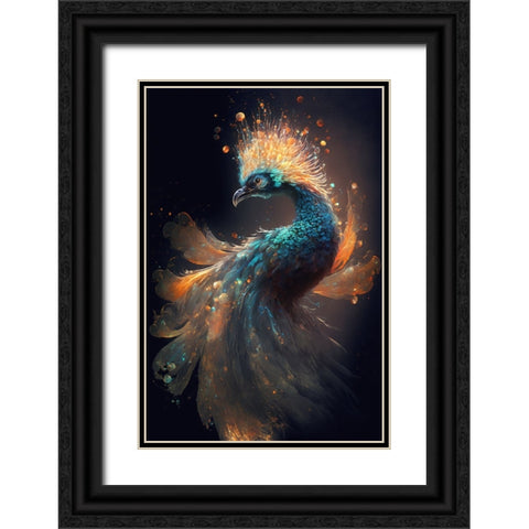 Proud Peacocks 24 Black Ornate Wood Framed Art Print with Double Matting by Heere, Ray