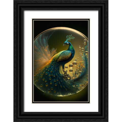 Proud Peacocks 26 Black Ornate Wood Framed Art Print with Double Matting by Heere, Ray