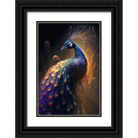 Proud Peacocks 28 Black Ornate Wood Framed Art Print with Double Matting by Heere, Ray