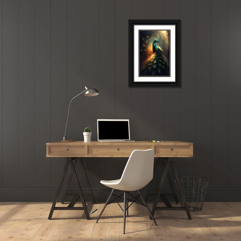 Proud Peacocks 37 Black Ornate Wood Framed Art Print with Double Matting by Heere, Ray