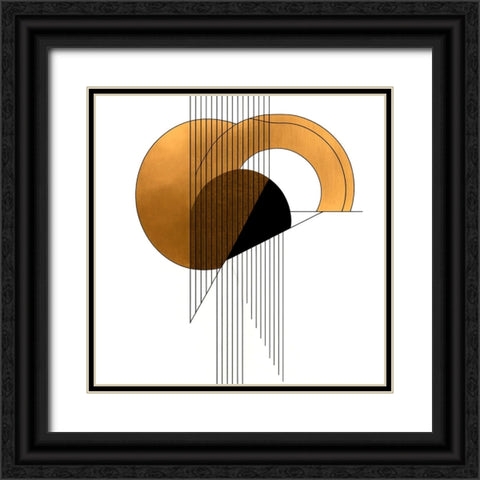 Mid Century Abstract Painting 3 Black Ornate Wood Framed Art Print with Double Matting by Heere, Ray