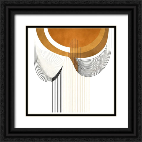 Mid Century Abstract Painting 4 Black Ornate Wood Framed Art Print with Double Matting by Heere, Ray