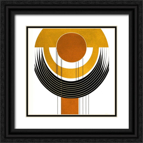 Mid Century Abstract Painting 10 Black Ornate Wood Framed Art Print with Double Matting by Heere, Ray